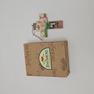 Jim Shore Heartwood Creek  2007 Guardian Angel Cross Hanging Ornament Pink